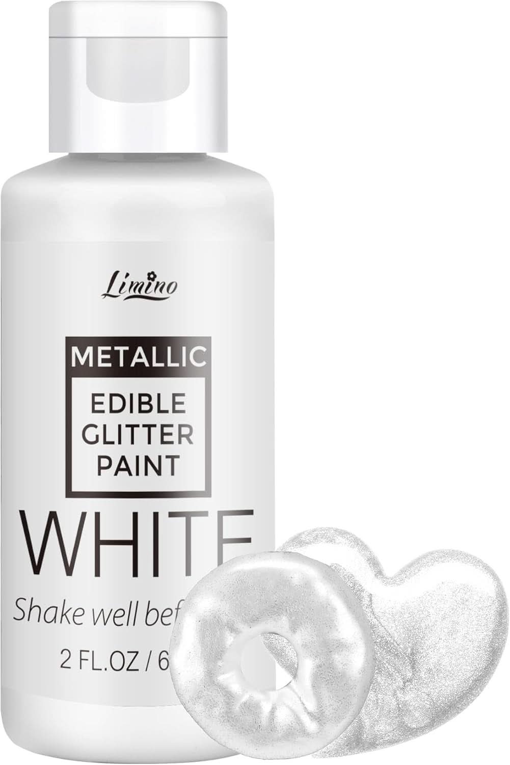 Flydende spiselig glitter, 60 ml Naty Shop White