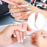 6 Stück Liner Nailart Pinsel Nageldesign Pinsel Sæt Dünn Acryl Nagelpunkt-Zeichenwerkzeug Nägel Dünne Nagelpinsel Sæt Für Lange Linien, Dünne Details, Feines Zichnen 5/7/9/11/15/25 Mm（Rosa）