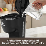 1,25L filterkaffemaskine til 10 kopper filterkaffe, glaskaraffel, der tåler opvaskemaskine, termokande, anti-drypsystem, automatisk sluk, 600W, vandfri kogebeskyttelse til hjemmet og kontoret