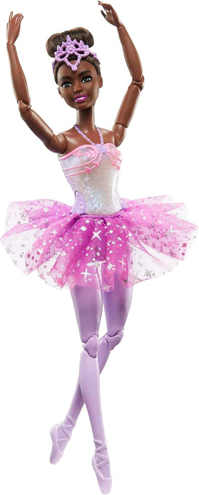 Barbie Dreamtopia Magic Light ballerinadukke med lyserød tutu og blondt hår 5 lys- og lydeffekter Barbie Movable 3 år og op HLC25 Naty Shop Dolls Single Black Hair
