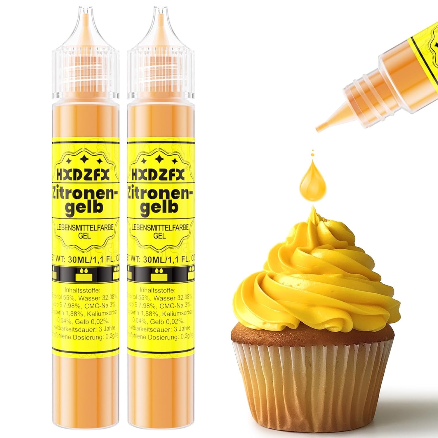 Gel madfarve - HXDZFX 2×30 ml, sukkerfri madfarve, højkoncentreret, til dekoration af kager, hvid fondant, makroner, småkager, bagning, påskeæg, slim (drue lilla)