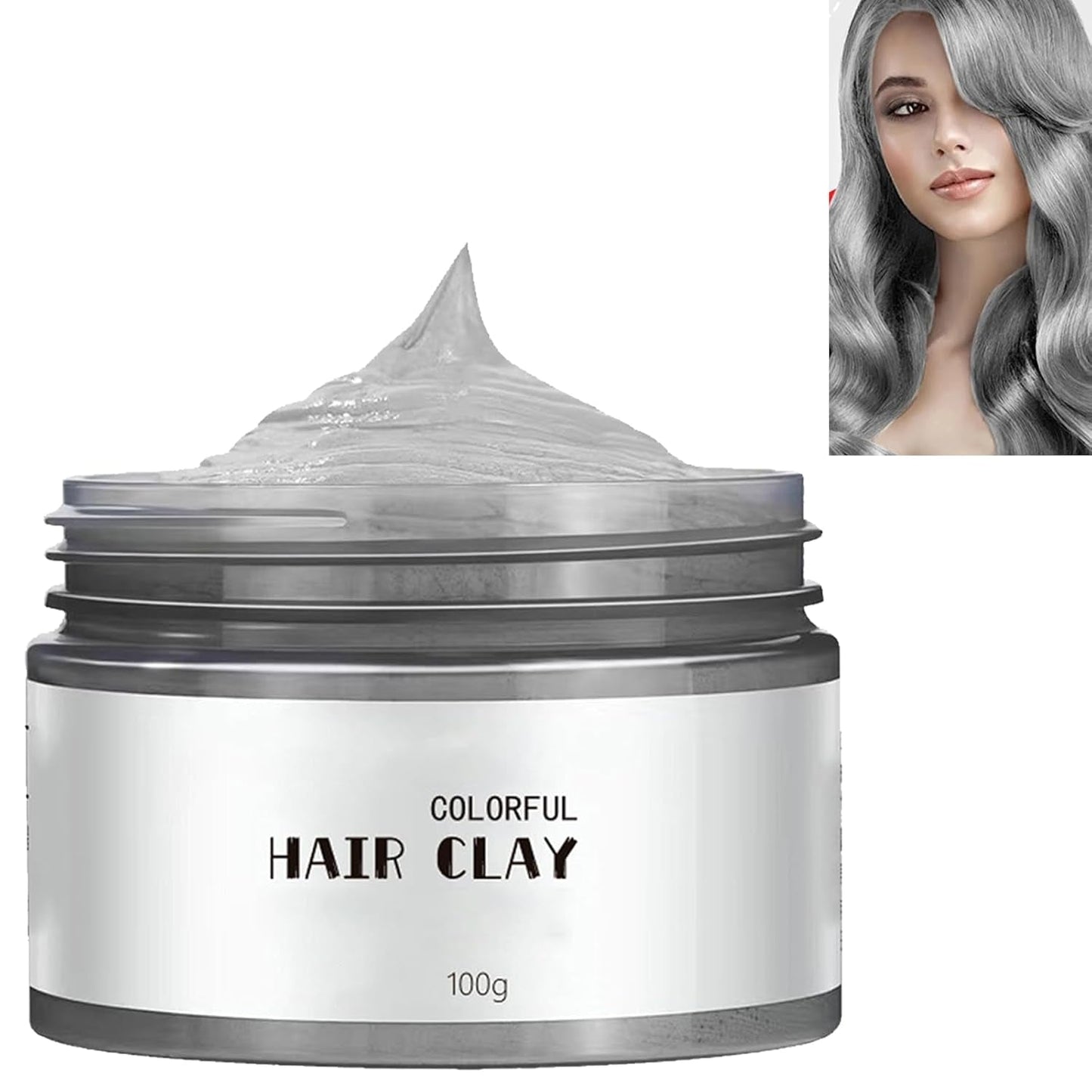 Naturlig hårfarvecreme Sølvgrå Øjeblikkelig hårfarve Voks Midlertidig frisure Gråfarve Naturlig hår Sølvgrå 100ml Naty Shop Hårfarve Standardtitel