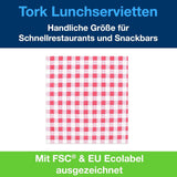 Tork Bistrored frokostserviet, 1/4-fold, 1 lag, 33 cm × 33 cm, 8 × 400 servietter, 509359