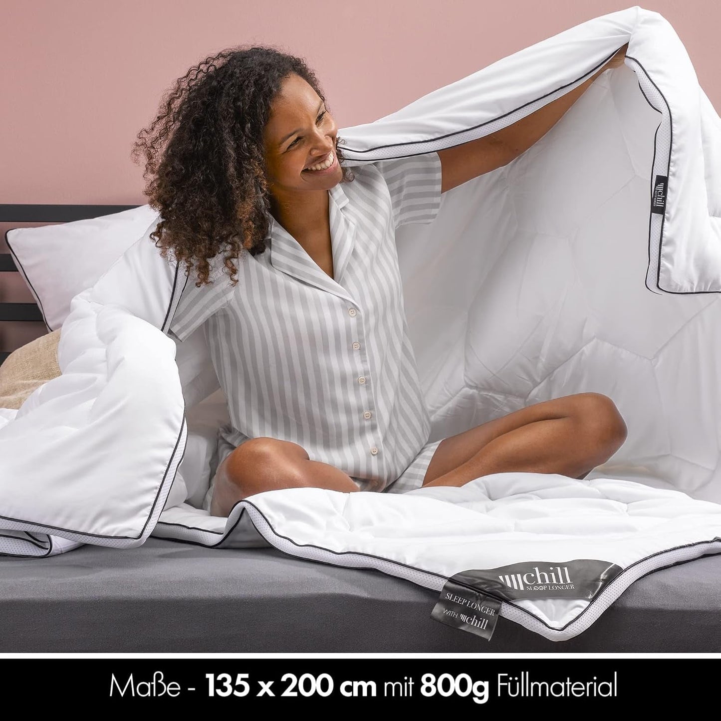 All Seasons Quilt 135X200 - Letvægts 135X200 Quilt - Åndbar og vaskbar og 100 % vegansk - Klima Mesh Quilt og komfortbånd til at sove - 800G Fyldning dyner og dyner Naty Shop