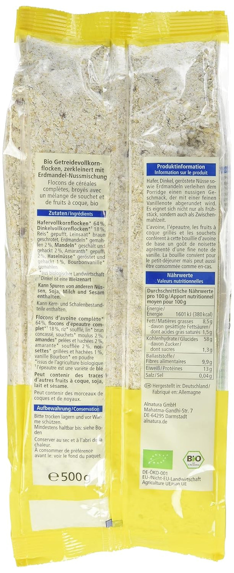Økologisk havregryn og spelt grød bund, 500g (pakke med 3)