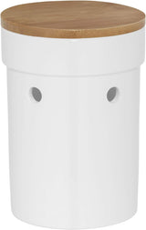 Kela brødkasse med ventilationshuller, keramisk brødkasse, SALENA, brødskål, hvid, 36,5 x 23,5 x 14 cm Madkasser Naty Shop Hvidløgsgryde