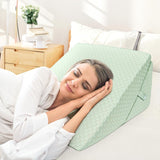 BØRN Justerbar kilepude, skumlæsepude med høj densitet til seng og sofa, ergonomisk seng med kilehovedpude til søvnrefluksapnø, benpude/rygpude til leg og læsning (grøn)