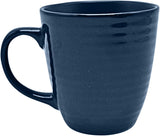 ECHTWERK "Alicia" 16 dele vintage kombineret spisestel Moderne design til 4 personer Elegant mørkeblåt stentøjsstel med 4 tallerkener 4 sidetallerkener 4 skåle 4 tekopper