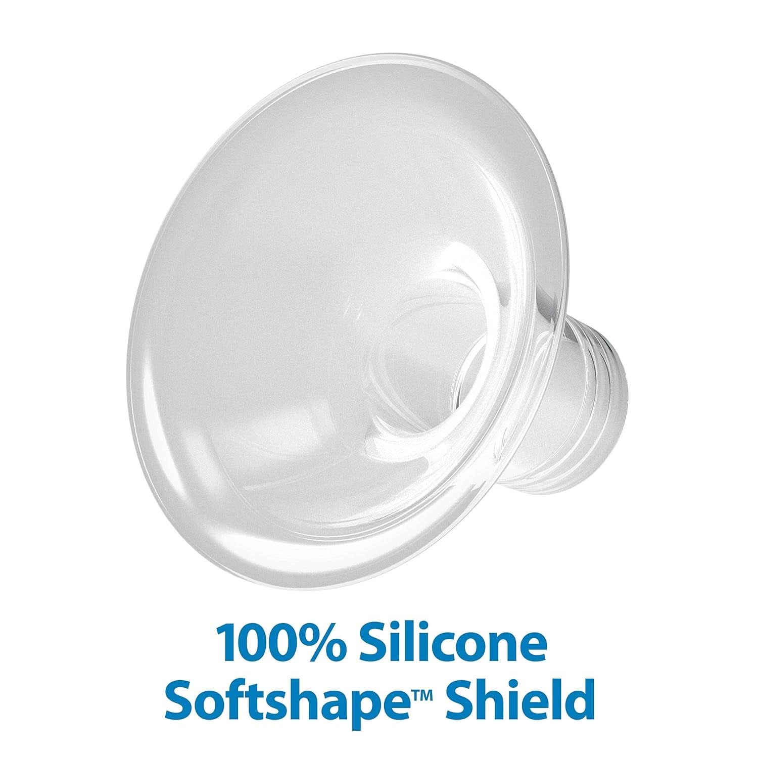 Manuel brystpumpe med 100 % silikone Softshape beskyttelse (B, 25 mm flange) og anti-kolik muligheder + 150 ml bred mund flaske med niveau 1 slow flow patte Tilbehør Mad og amning Bebe Naty Shop