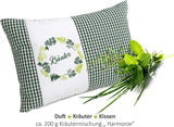 Gözze - Urteduftende pude, 200 G urteblandingsfyld, 100 % bomuldsbetræk, 30 X 20 Cm - Plaid Green Naty Shop Standardpuder