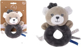 - Plyslegetøj med rangle - Bjørn - 012290 - Grå - Fleece - Fødsel - Blødt legetøj - Baby - Beroligende - Blødt - Vaskbar - 13 cm x 10 cm - Fra 0 måneder Babylegetøj Naty Shop Standard titel