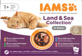 IAMS Delights Land & Sea Collection våd kattefoder - kød- og fiskesortiment Multipak i sauce, vådfoder til katte fra 1 år og derover, 12 x 85 g