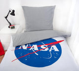 NASA sengesæt, bomuld/forstærket, grå/hvid Sengetøj - børn Naty Shop