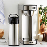 Saro espressomaskine inkl. karaffel med isoleret rustfri stålpumpe – 2,2 l – tilberedningstid ca. 5–6 min – beskyttelse ved kørsel uden vand – 2.069 kW – model THERMO 24