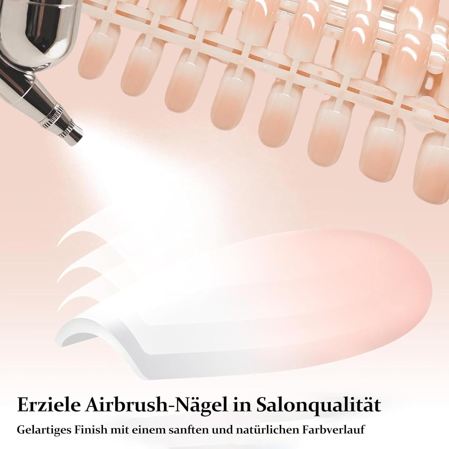 240 stk. Gradient Square Nails Set, Nude White Gradient Kunstige negle til Oil Pen Lim, Medium Ombre naturlige falske negle til kvinder DIY (Nude Square)