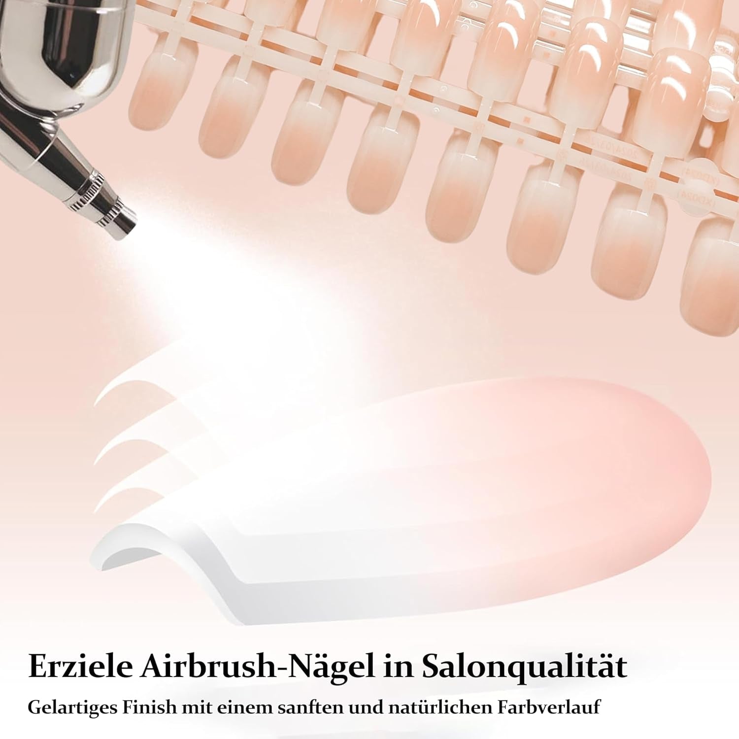 240 stk. Gradient Square Nails Set, Nude White Gradient Kunstige negle til Oil Pen Lim, Medium Ombre naturlige falske negle til kvinder DIY (Nude Square)