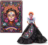 Barbie-signaturdukke, Día De Muertos 2024 samlerfigur i sort kjole og blå flæsede top, broderet print og farverigt tilbehør, HRM72
