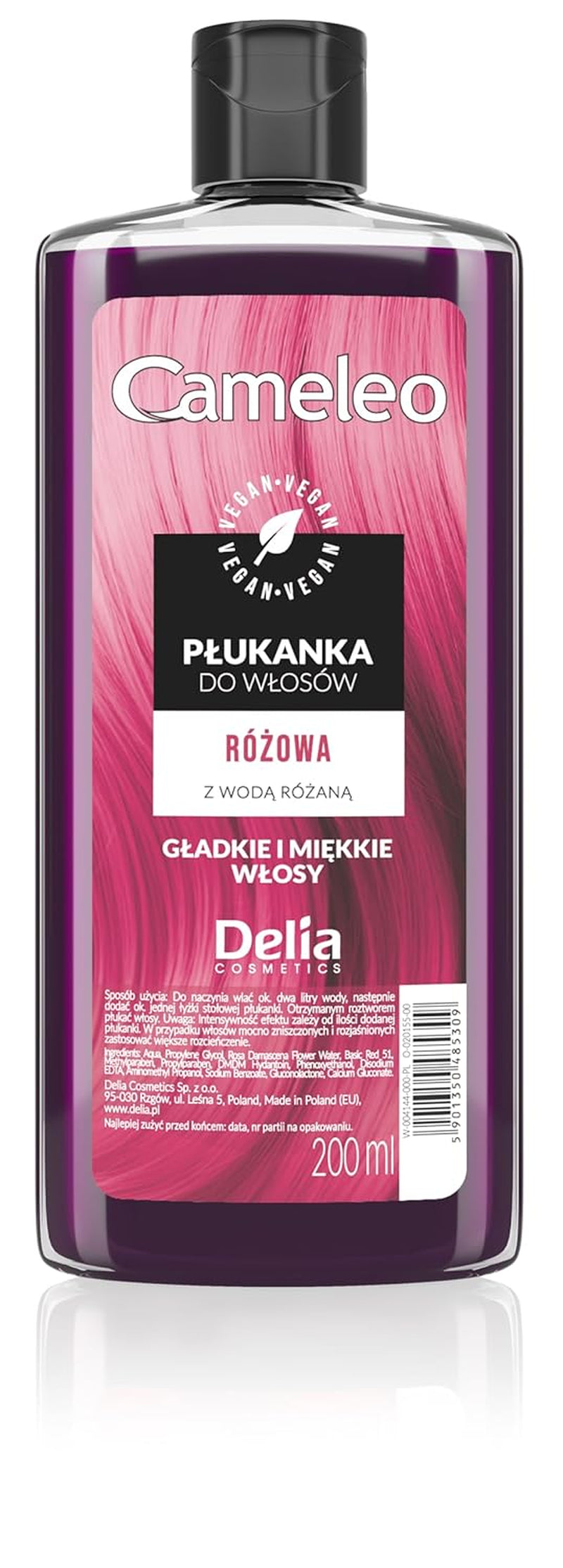 Cameleo - Rose Water Pink Hair Tonic No Yellow Tint Semi Permanent Hårfarve - Til blondt og gråt hår - Farve & pleje - Parabenfri | 200 ml Naty Shop Hair Dye New Version - Pink 200 Ml (1 pakke)
