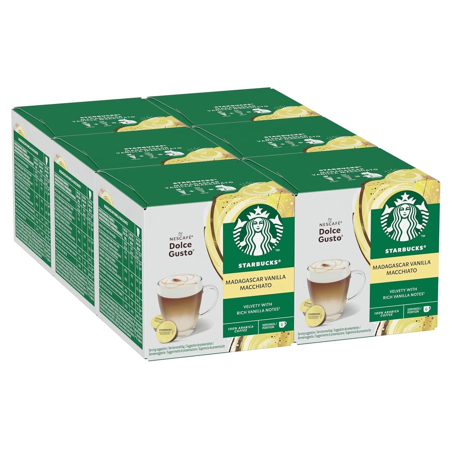 STARBUCKS Vanilla Macchiato af Nescafé Dolce Gusto Kaffeekapseln 6 x 12 (72 Kapseln)