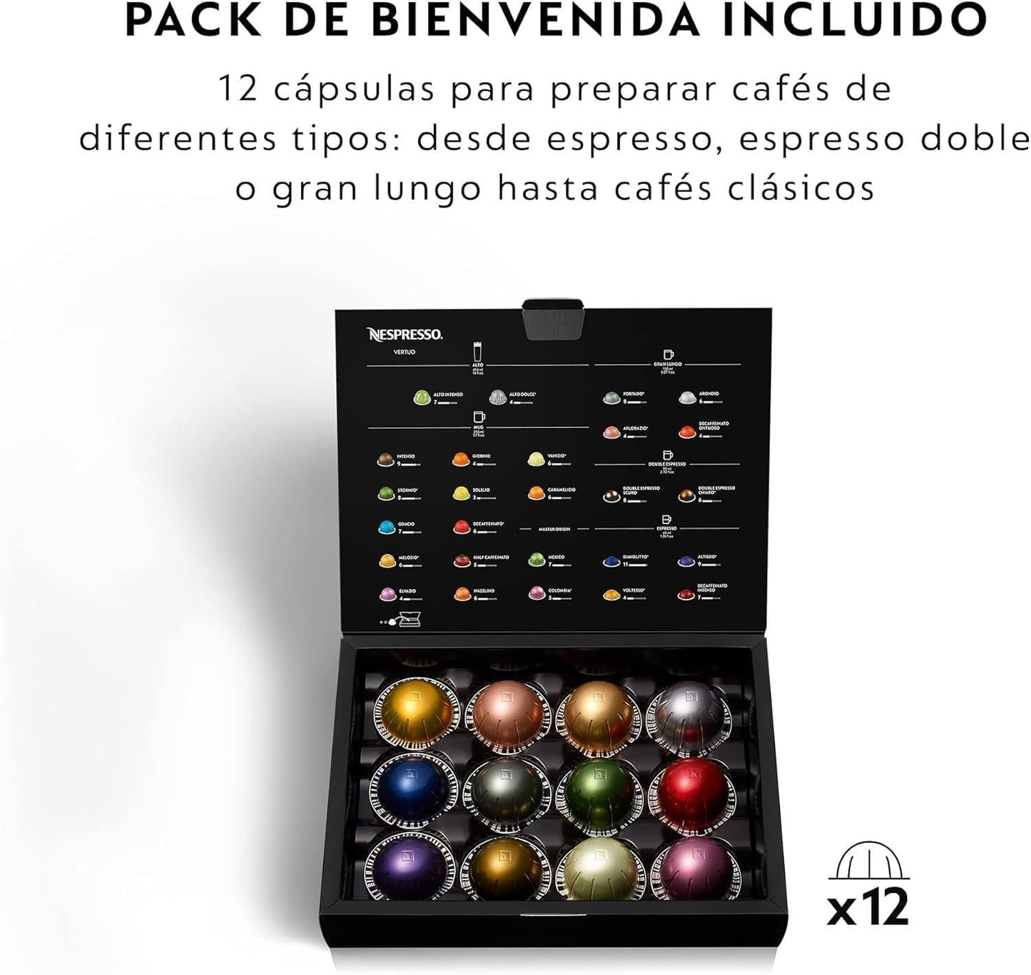 Nespresso kaffemaskine De'Longhi Vertuo Next, ENV120.BM, mat sort