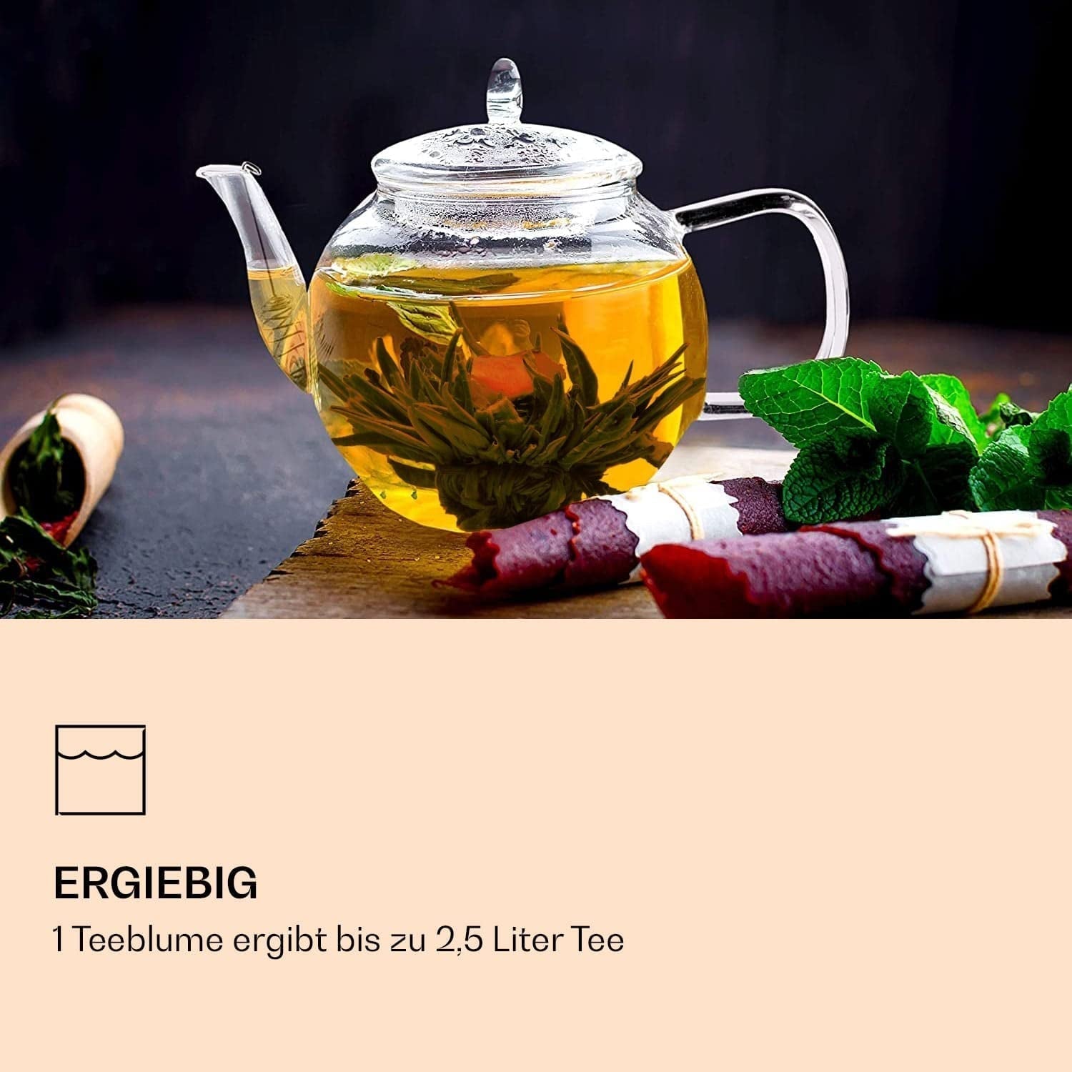 Feelino Elegant 6 stykke blandet æske - Feelino hvide teblomster i en lækker smags- og gaveæske med 6 forskellige hvide te-roser, individuelt vakuumpakket, 1 stk.