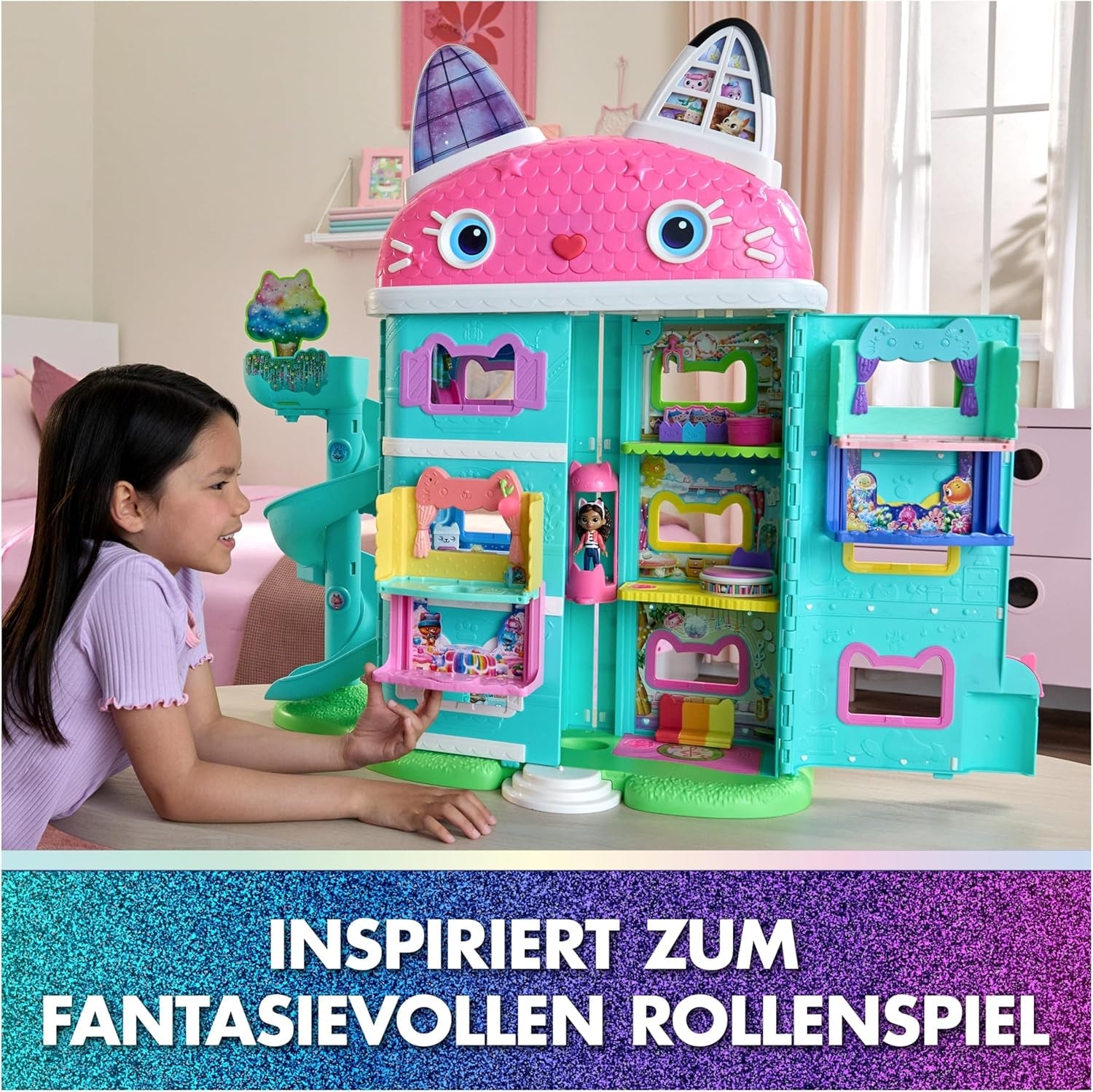 DREAMWORKS GABBY'S DOLLS HOUSE: THE MOVIE - Portal Room Kuchi's Sugar Sprinkled Kitchen med figur og tilbehør, for alderen 3 og opefter
