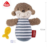 Fehn mini rangle odder - mini gribelegetøj til at rasle, famle og lege med et blødt og nuttet stofdyr - en loyal følgesvend til babyer og småbørn i alderen 0+ måneder Babylegetøj Naty Shop