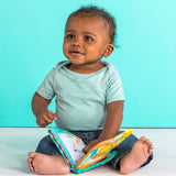 Bright Starts, Teethe & Read, Rangle Cloth Book Gribende Legetøj og Stof Dyre Billedbog, Rangle Book, Bidring, Beroligende tandkød, Legetøj til babyer og småbørn 3 måneders babylegetøj Naty Shop