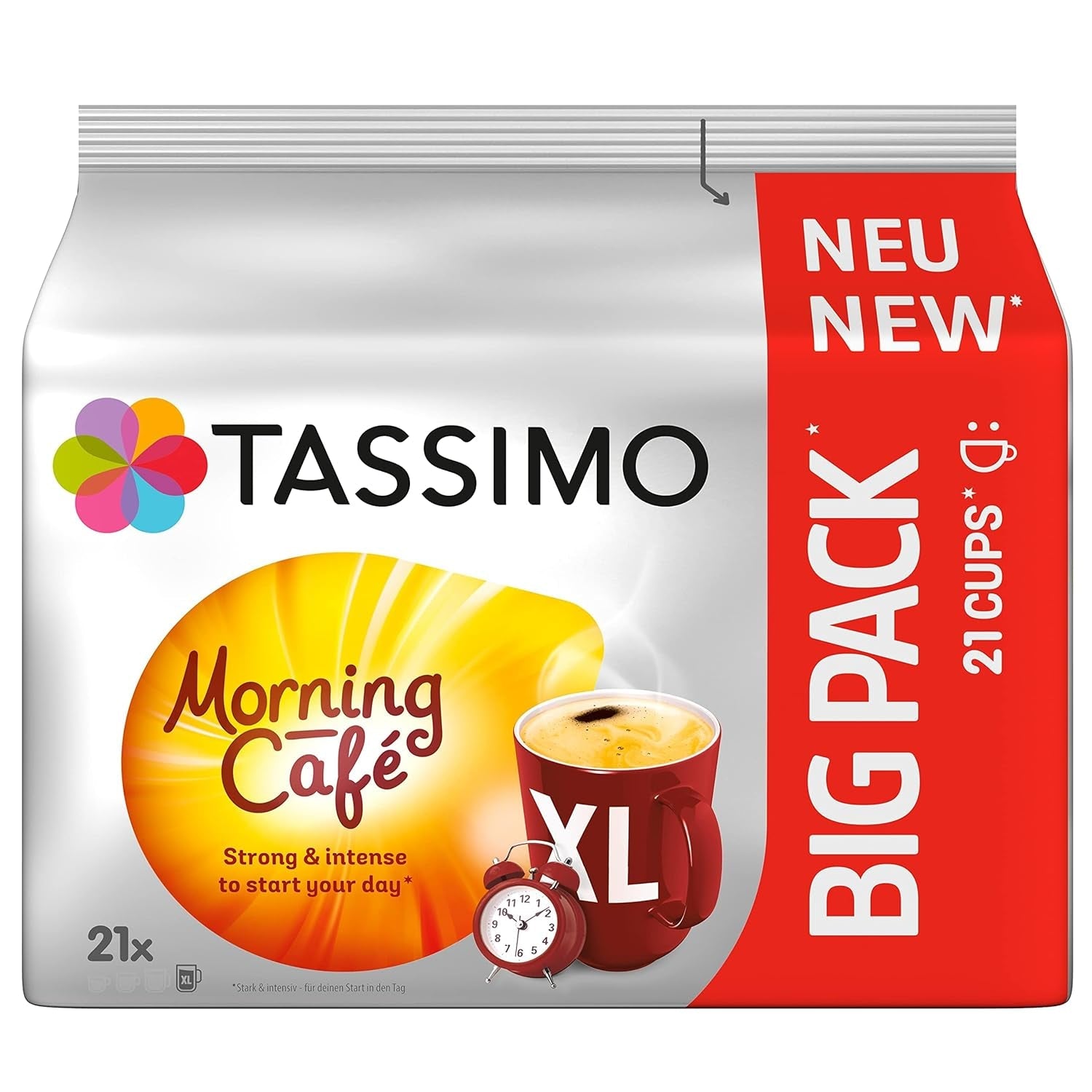 Tassimo Kapseln Moring Café XL Strong & Intense, Big Pack, 5 x 21 pads, 105 Kaffeekapseln