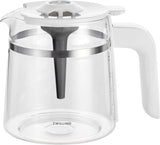 ZWILLING ENFINIGY Filter-espressomaskine med 1,5 l glaskaraffel, espressomaskine med rustfri stålkedel, blomstrende funktion og smart afkalkning, plastik, sølv
