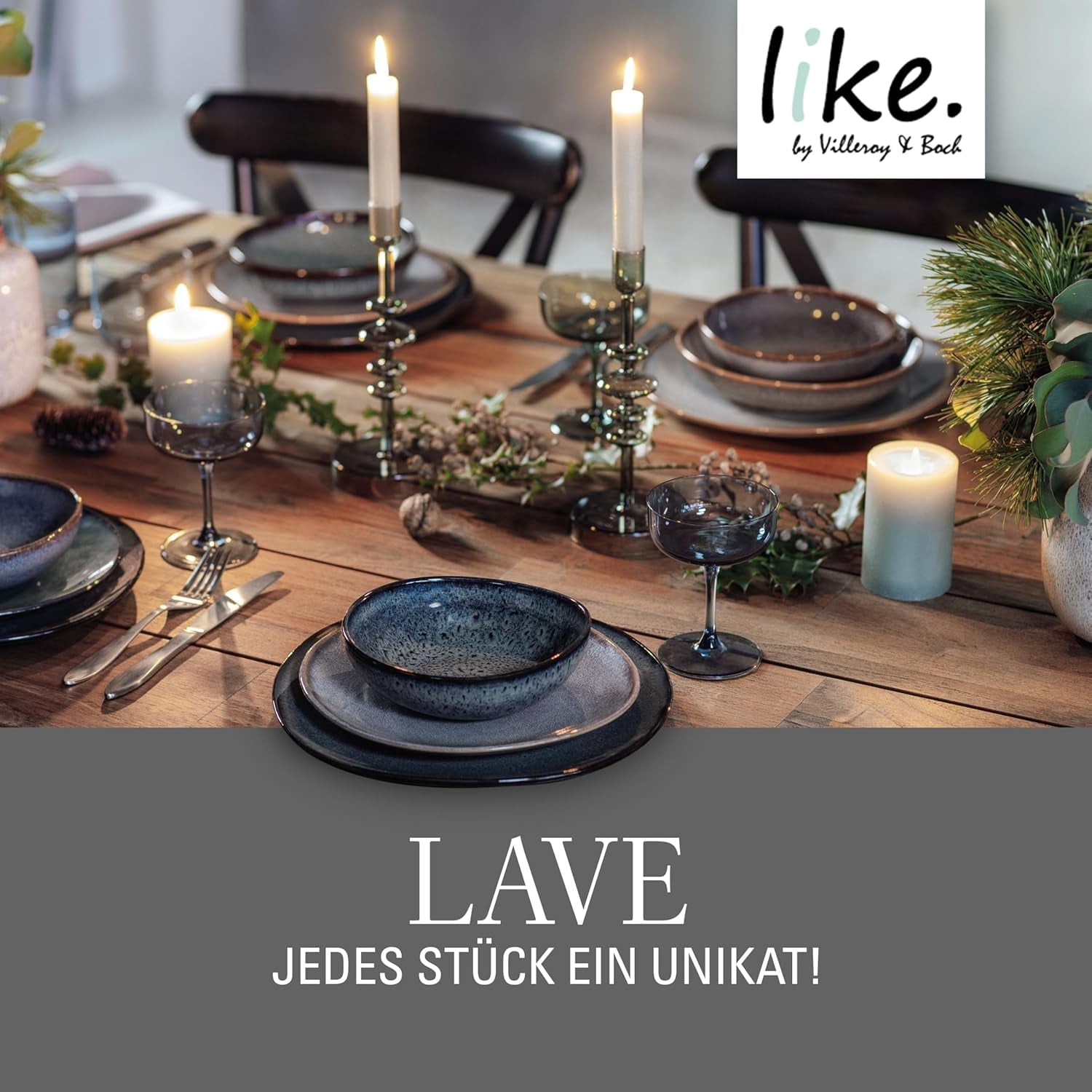 Lave beige bordsæt fra Villeroy & Boch, 4 stk., ca.