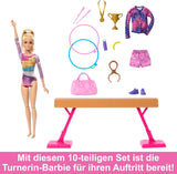 Barbie Gymnastik sjovt legesæt med balancestråle og 10+ temastykker til vinderhistorier, HRG52