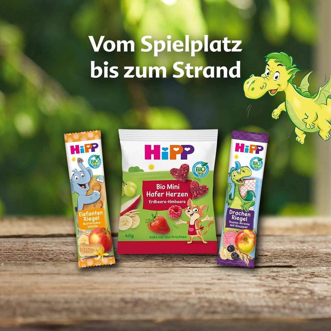Poser HiPP Økologisk Mango-Passion Frugt i pæreæblesmag - Nick Rhino (8 x 100g), fra 1 år, 100% frugtpuré, uden tilsat sukker, vegansk, bedste økologiske kvalitet