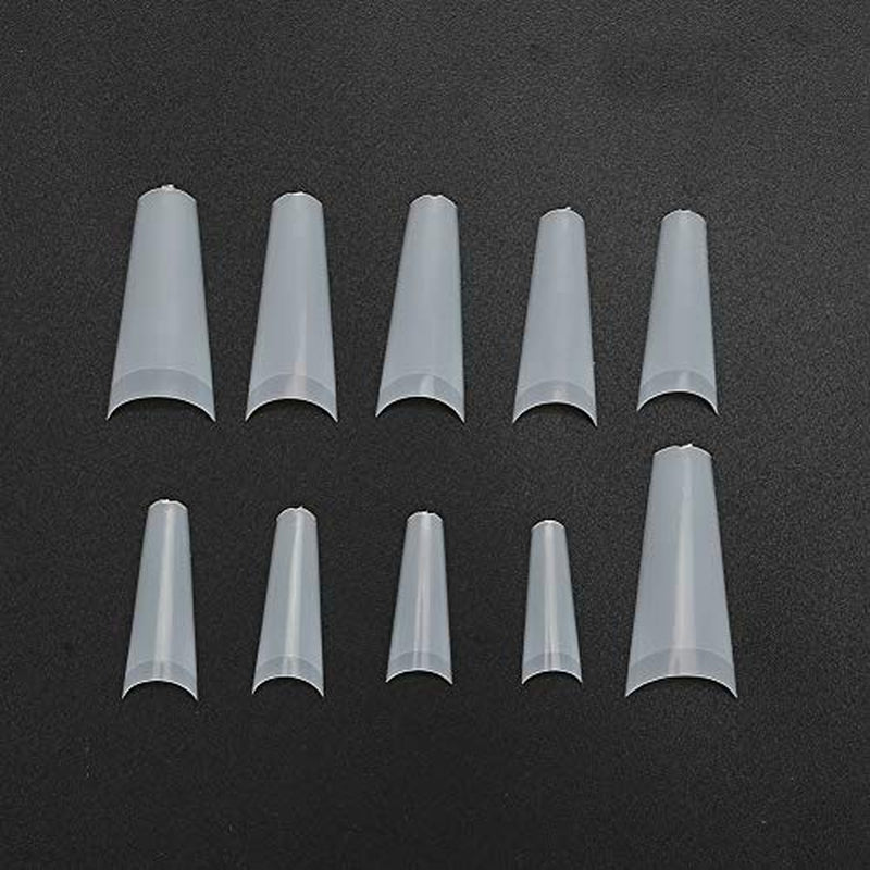 500 stk falske neglespidser, naturlige franske kunstige neglespidser til manicure, L, DIY falske negle, ovale UV-gel, negletilbehør til kvinder og piger (naturlig farve)