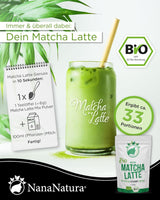 Nananatura'S Bio Matcha Latte Mix med 22% Ceremoniel Grade Green Tea Pulver fra Japan | For en enkel og lækker nydelse af te | Også velegnet til is og kager