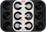 Zenker 12Er Muffinform – Muffinbackblech Für Muffins Und Cupcakes Aus Der Serie Fodboldbagning– Hitzebeständiges 12Er Muffinblech Mit Antihaftbeschichtung, Schwarz Forme og bakker til bagning Naty Shop
