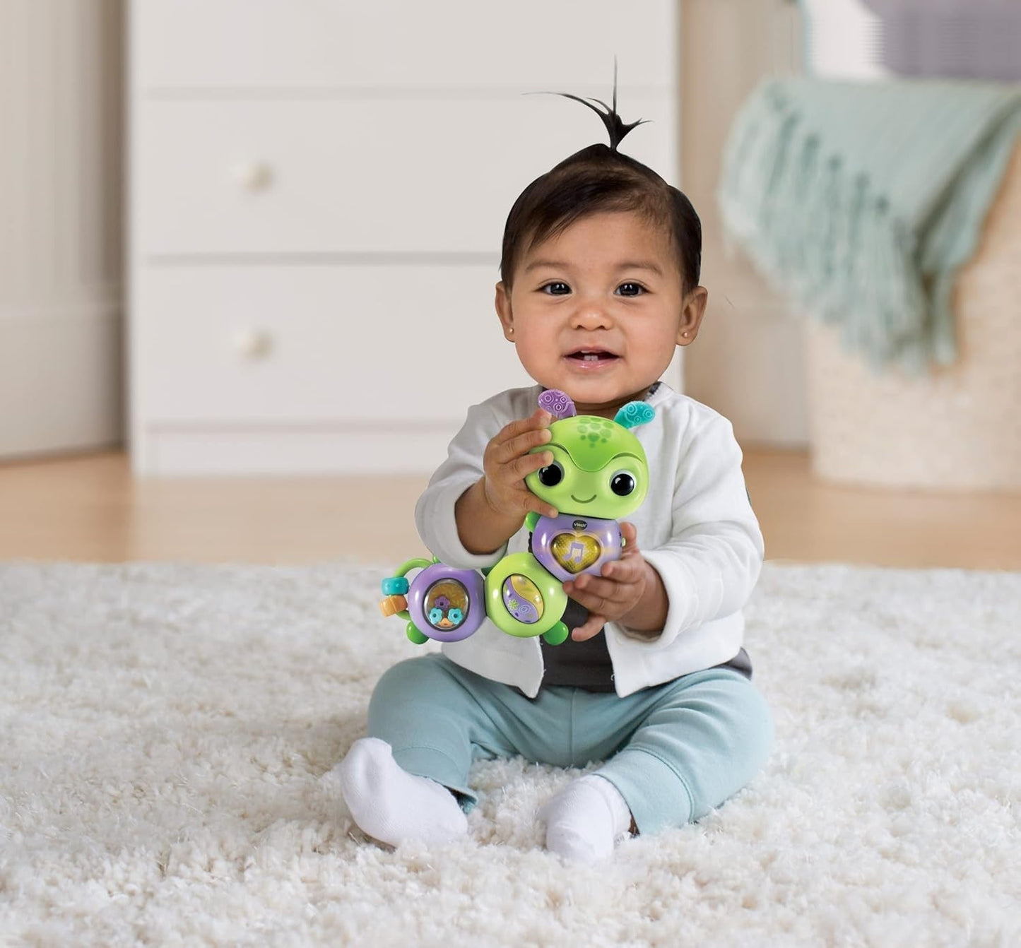 VTech Baby Spinning Fun Caterpillar - Taler og synger Interaktivt klokke- og motorisk legetøj - I 6-24 måneder Babylegetøj Naty Shop