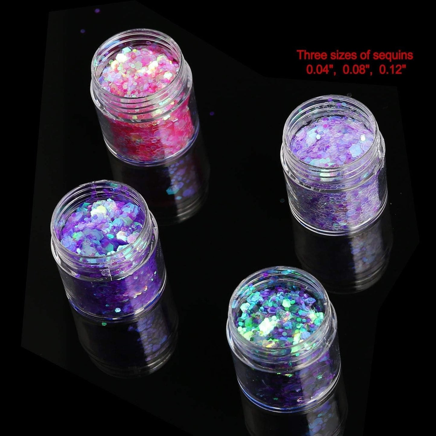 HOWAF 12 æsker Negle Glitter Ansigt Kropsbørste Glitter Makeup Negle Glitter Øjen Læbe Hår Kropsdekoration Halloween Julefestival Maskerade Makeup Tilbehør