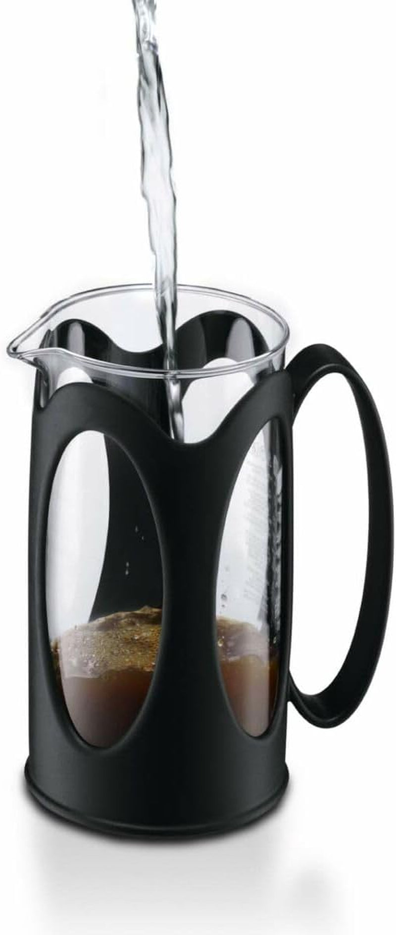 Bodum Kenya kaffemaskine - 1L / 8 kopper - Manuel fransk presse Borosilikatglas og rustfrit stål - Tåler opvaskemaskine - Fremstillet i Portugal