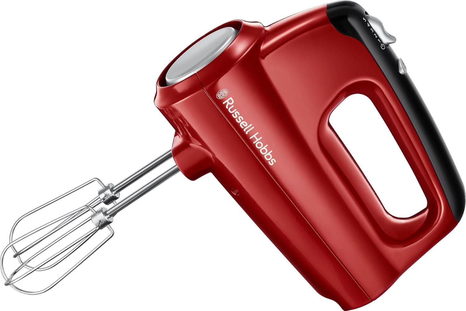 Russell Hobbs Håndmixer [Handrührgerät] Desire Rot (5 Geschwindigkeitsstufen+Turbofunktion, 2 Spülmaschinengeeignete Rührbesen & Knethaken, Auswurftaste, Aufrechte Parkposition) Handrührer 24670-56 Bucatarie Naty Shop Single Desire