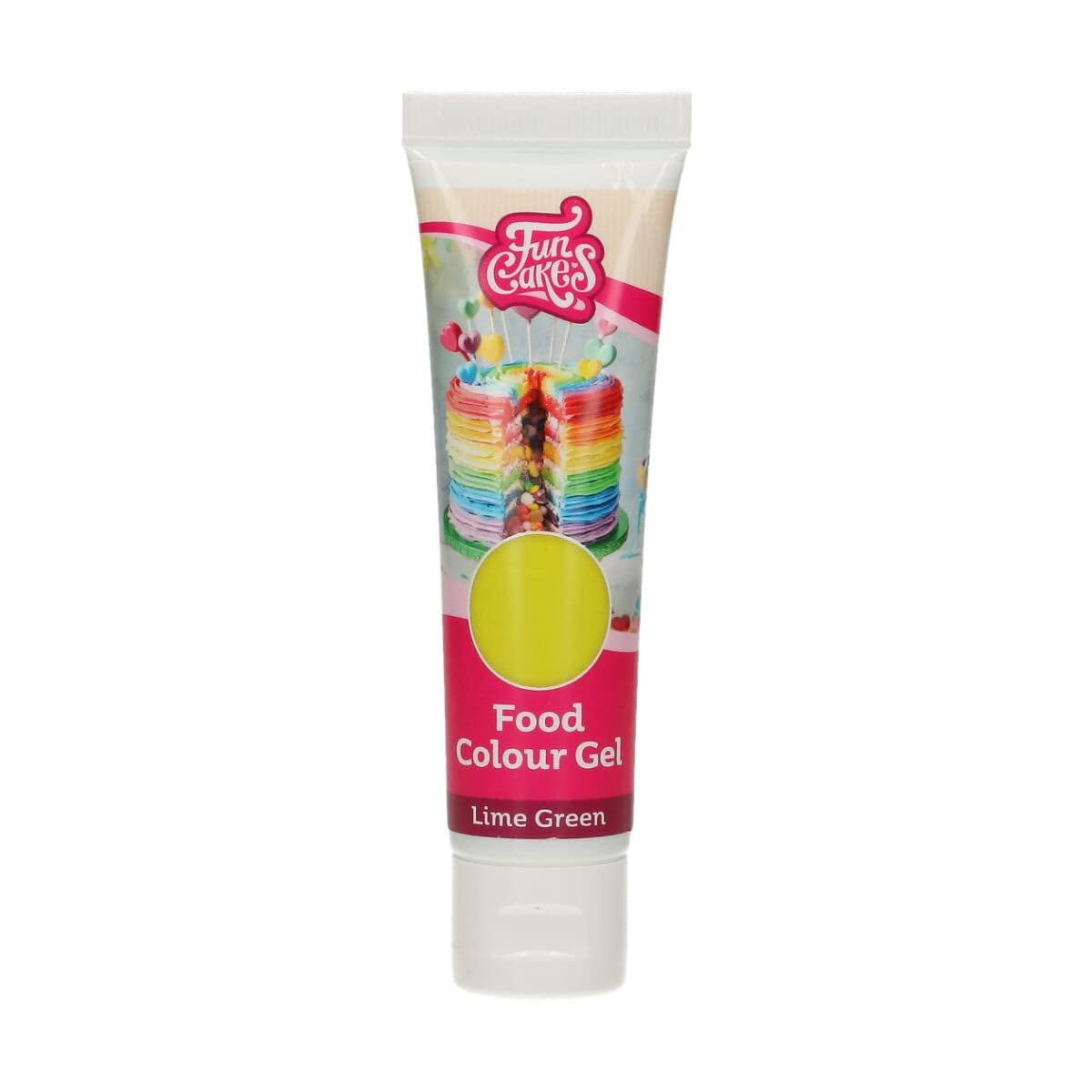 Funcakes Lime Green Gel madfarve: Højkoncentreret madfarve til dej, creme, fondant og marcipan. Nem dosering. Enkelt dråbe for at skabe levende farver. Halal. 30 g.