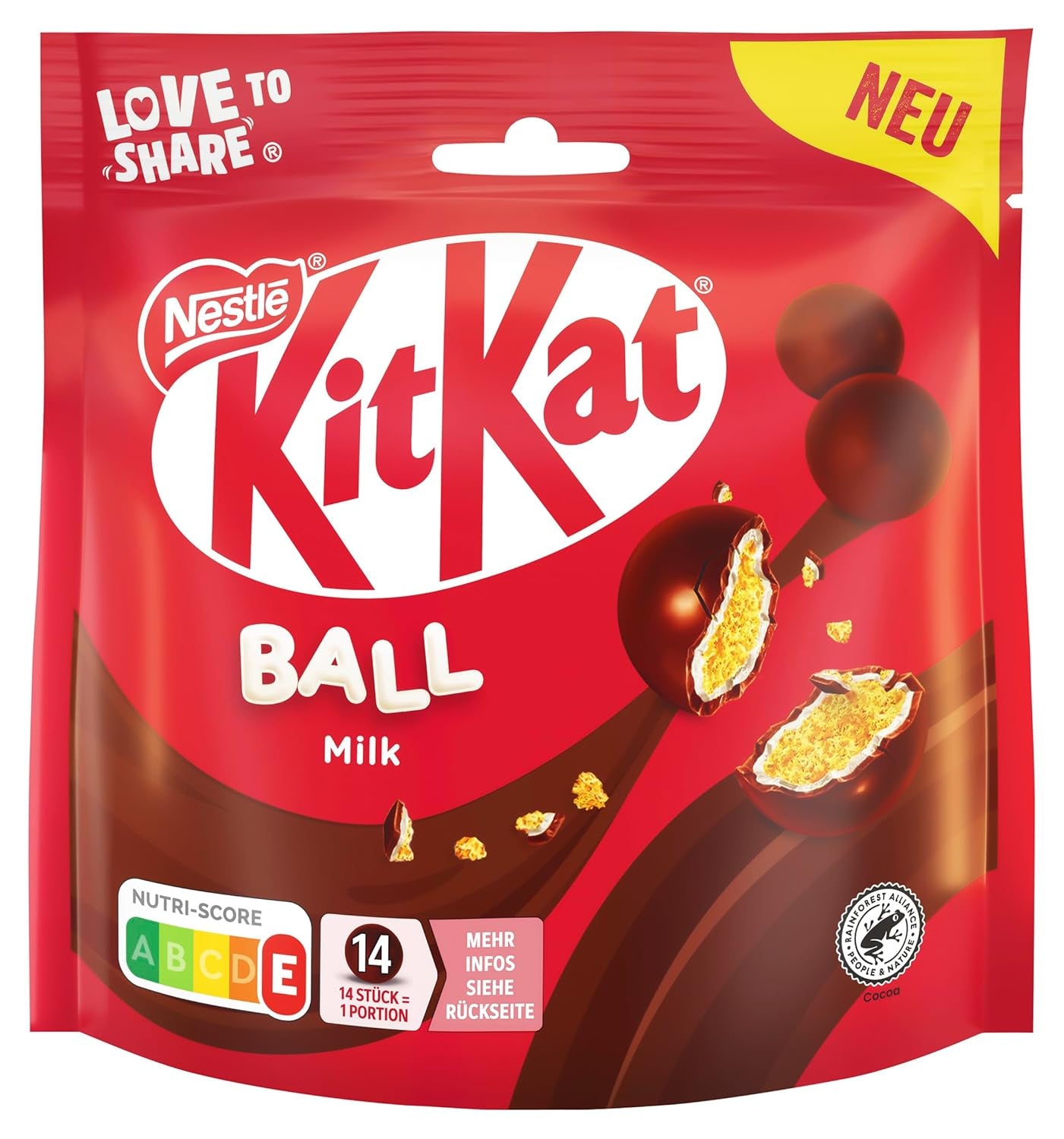 Pakke Nestlé-kugler med mælk, hvid, karamelløve (3 x 130 g)
