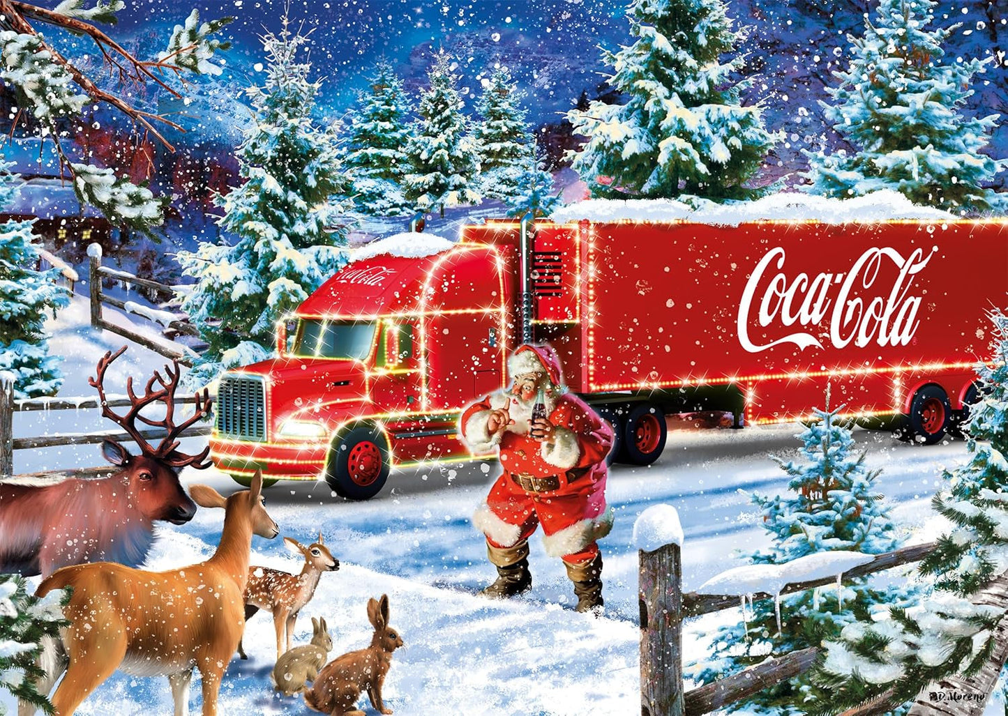 Schmidt Spiele 57598 Coca Cola julelastbil, puslespil 1000 brikker Puslespil Naty Shop