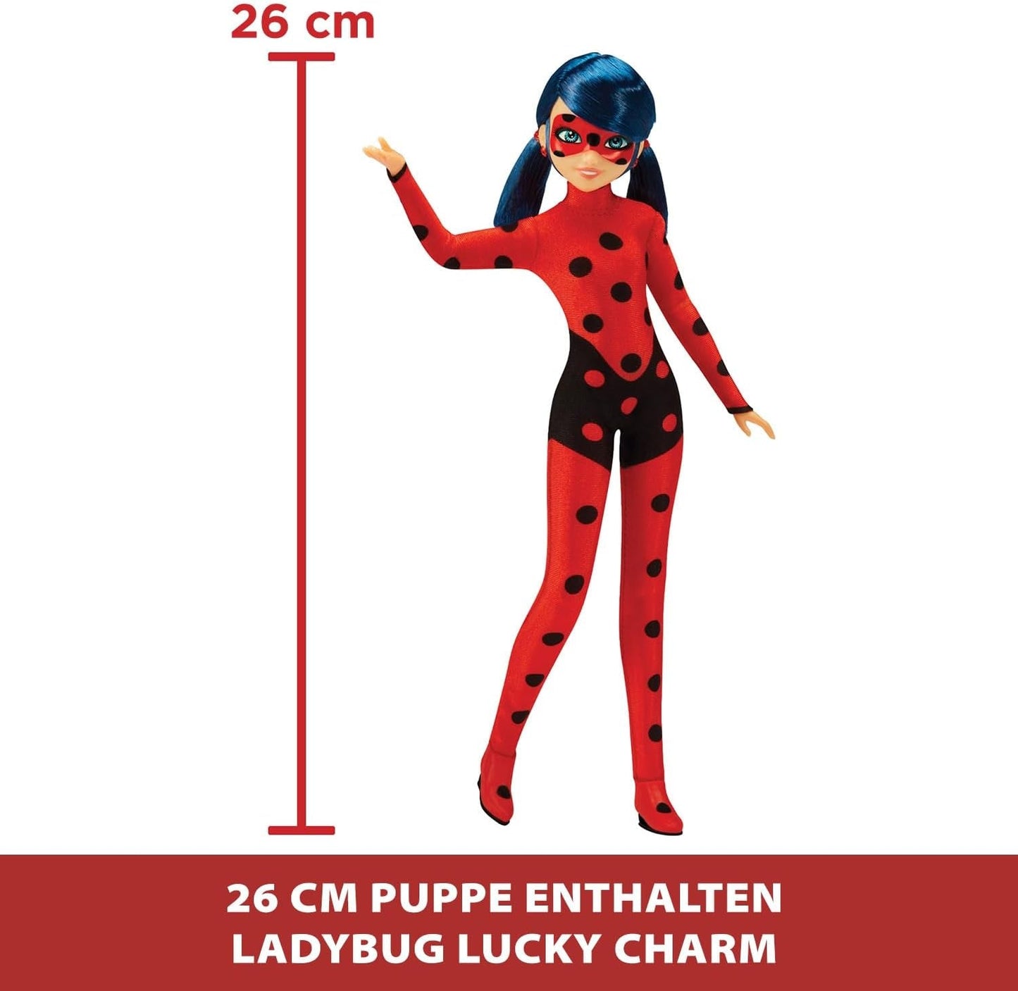 Bandai - Miraculous Ladybug - Miraculous Switch'n Go Scooter + 26 cm Ladybug Lucky Charm Artikuleret Dukke - P50668