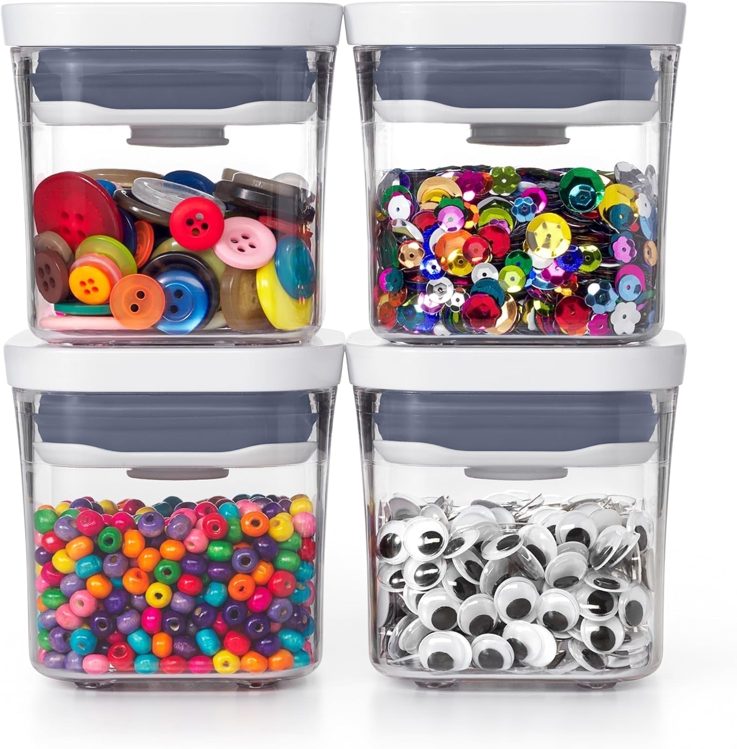 OXO 11236100V1UK Beholder til madopbevaring, plastik, gennemsigtig Fødevareopbevaringsbokse Naty Shop Sæt med beholdere