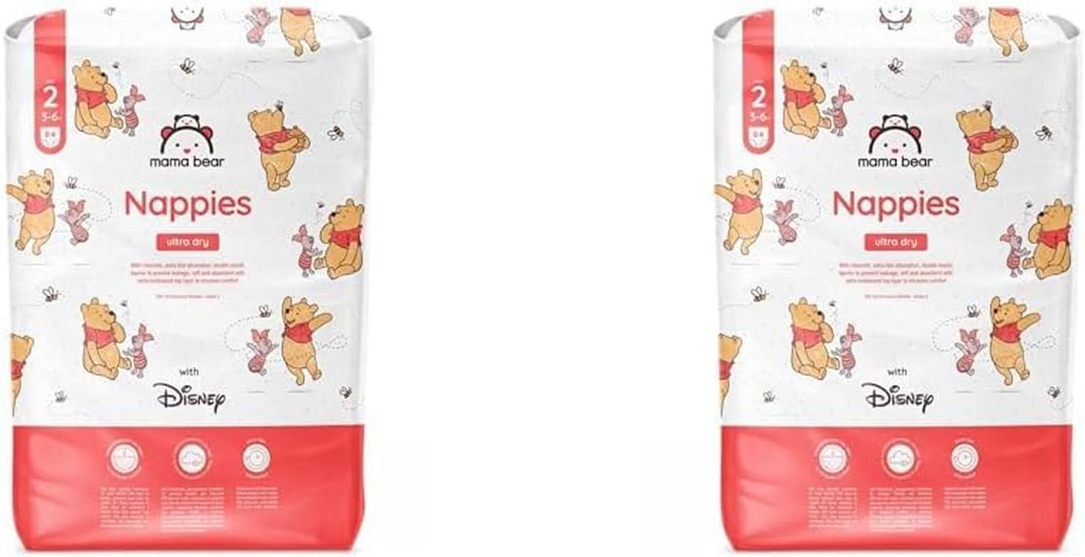 Bleer Mama Bear Disney Ultra Dry str. 4 (8-14 kg), hvid, 84 stk (1 pakke)