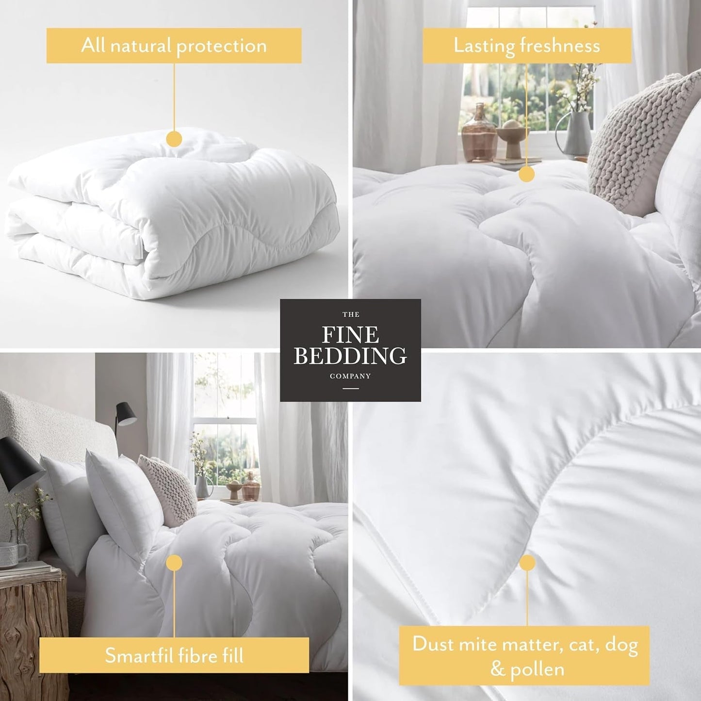 Allergy Defense Dyne, 4,5 Tog, lavet af genbrugsmaterialer, anti-allergifremkaldende og hypoallergen, Super King Size seng Dyner og dyner Naty Shop