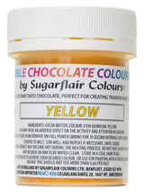 Madfarve Sugarflair Chocolate Gul madfarve til chokolade - Farvet økologisk kakaosmør, chokoladefarve til farvning af chokolade, praliner - 35g