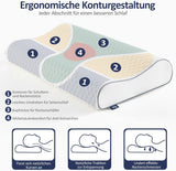 BedStory Memory Foam-pude, højdejusterbar nakkestøttepude, ergonomisk pude, sidesovepude til ryg- og mavesove (60x36x12/10cm)