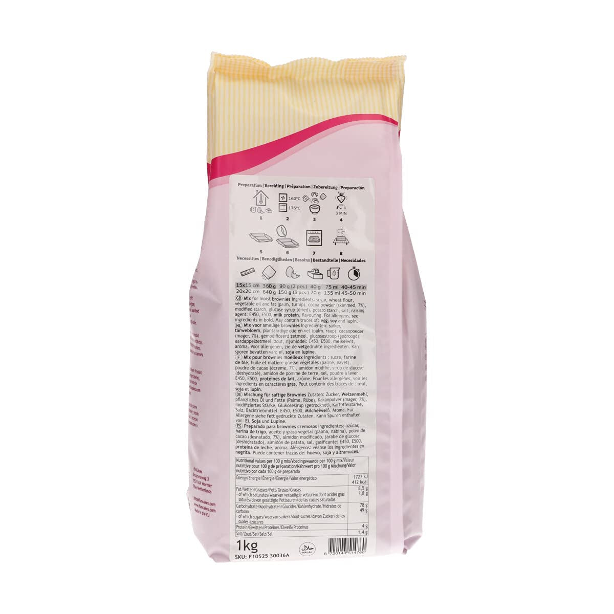 Funcakes Mix Für Cake Brownies: Einfach Zu Berübenen, Für Brownies Und Schokoladenkuchen Mit Reichem Schokoladengeschmack, Halal., 1 Kg Mix til bagning og madlavning Naty Shop